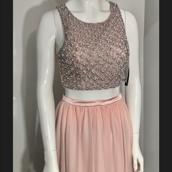 Sequin Heart two piece set prom dress - Picture 5 of 8